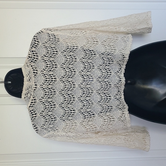 Michelle Lynn Lace Cover Up Size M Ivory - Picture 5 of 7